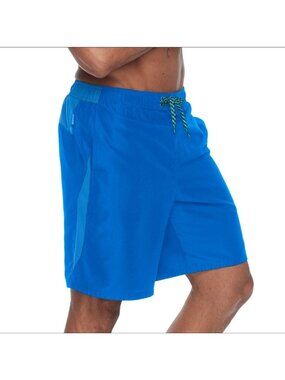 Nike Mens L Swim Trunks Blue Pockets Swim Shorts Swimwear Mesh Lining Sporty